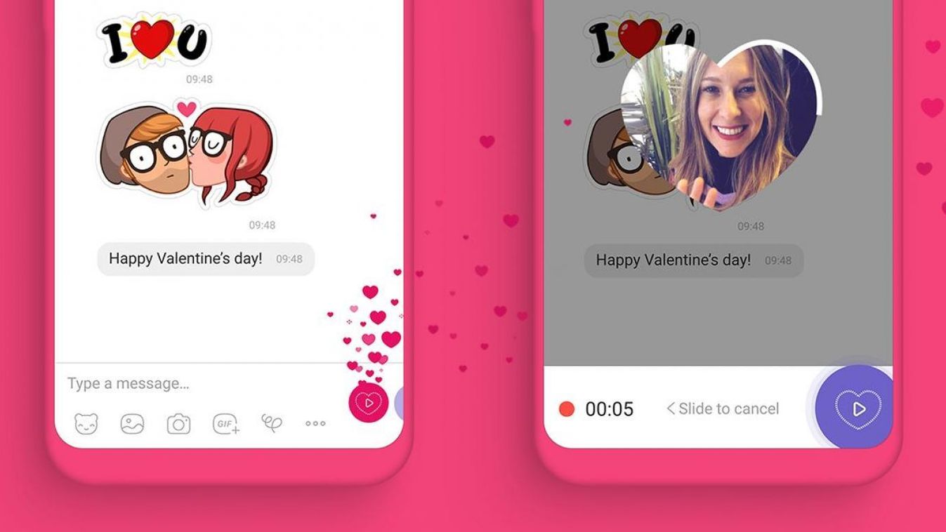 Mától péntekig Valentin-napi, szív alakú üzenetek lesznek a Viberen