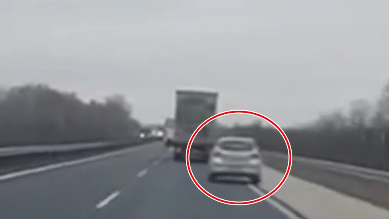 Piásan autókázott egy sofőr az M1-esen - videó