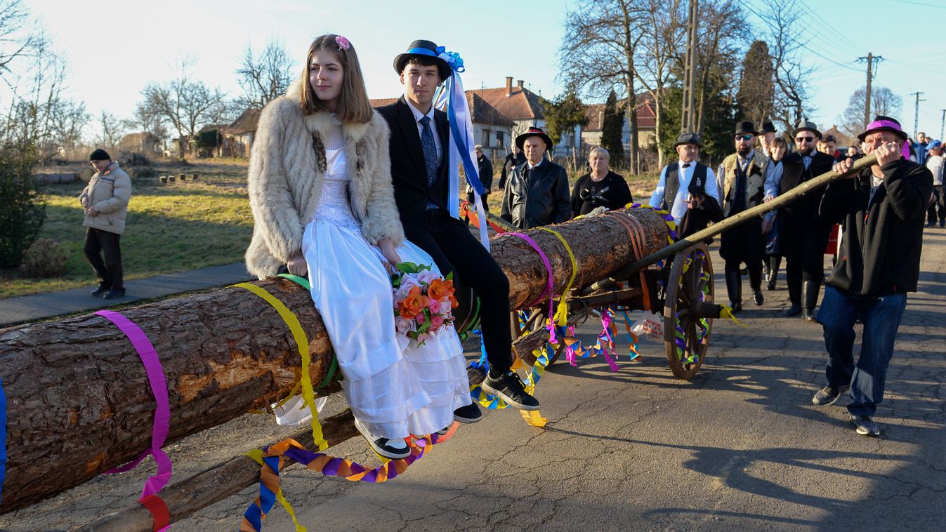 Lányok a legényt jól megbecsüljétek - Rönkhúzás Hegyháthodászban - videóval, sok fotóval