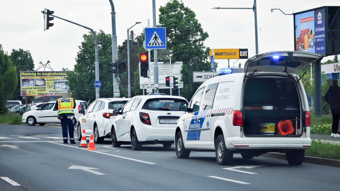 Baleset lassítja a forgalmat Szombathely egyik forgalmas útján - helyszíni fotók