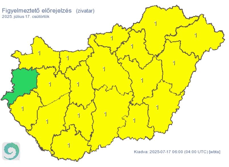 Időjárás: egyetlen vármegyére nem adtak ki riasztást az országban és az Vas