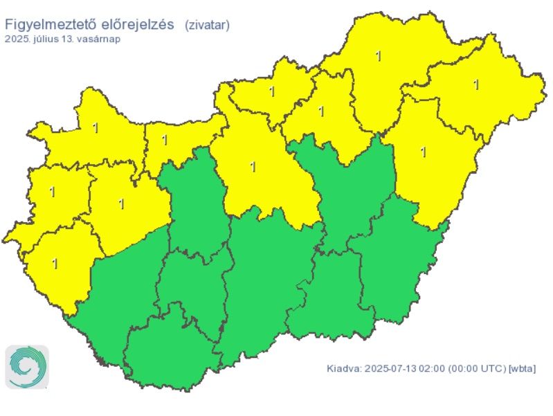 Időjárás: ismét elsőfokú riasztás van érvényben Vas vármegyében