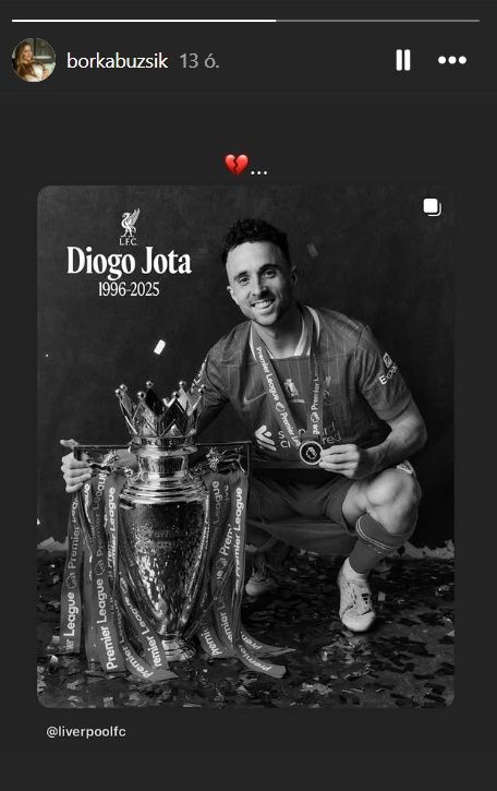 Szoboszlai Dominik felesége, Buzsik Borka is megemlékezett az elhunyt Diego Jotáról