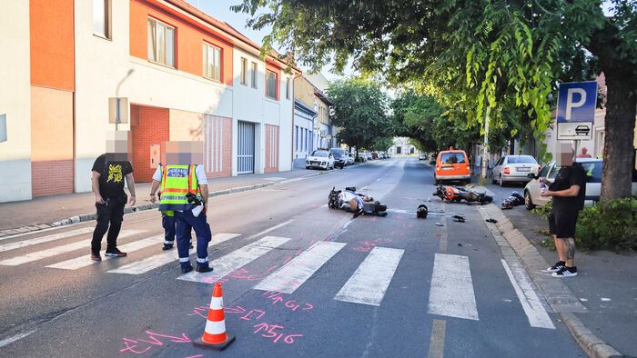 Két motor ütközött Szombathelyen