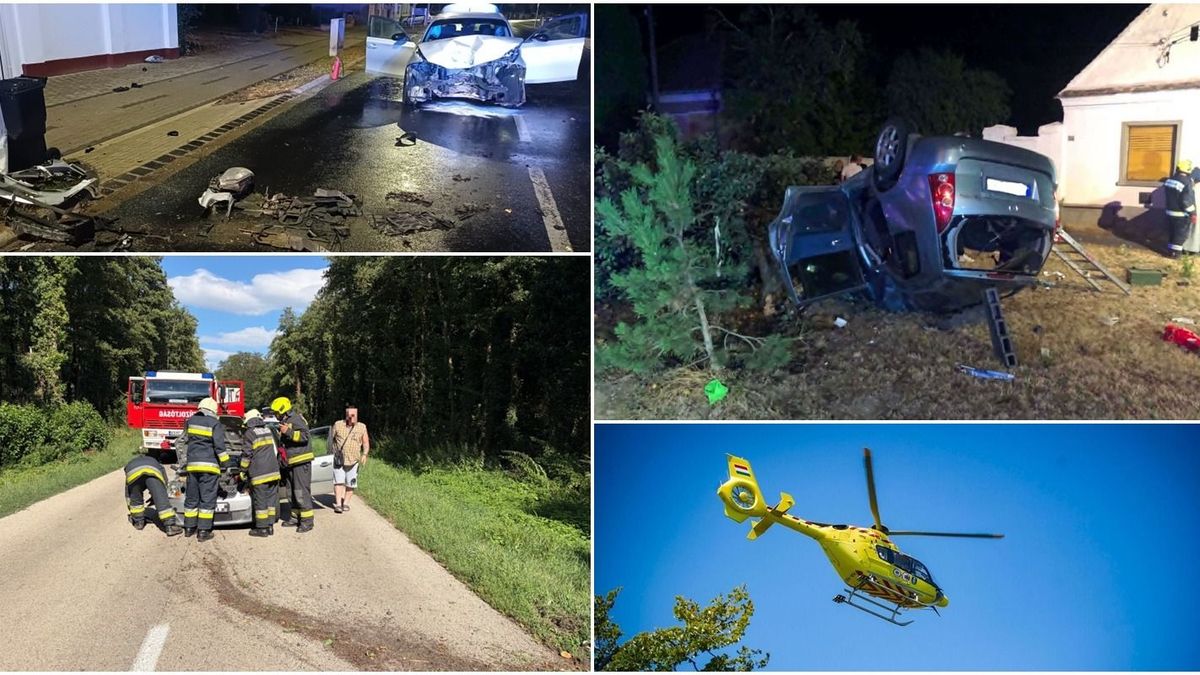 Záporoztak a balesetek Vasban a hosszú hétvégén, mentőhelikopter is érkezett az egyikhez - fotók