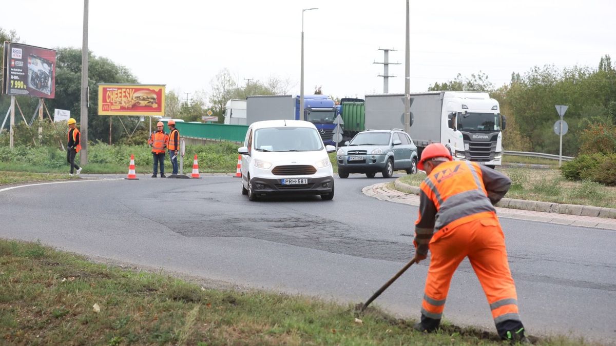 Lezárták az egyik legforgalmasabb szombathelyi körforgalom több ágát, elkezdődtek a munkálatok - fotók