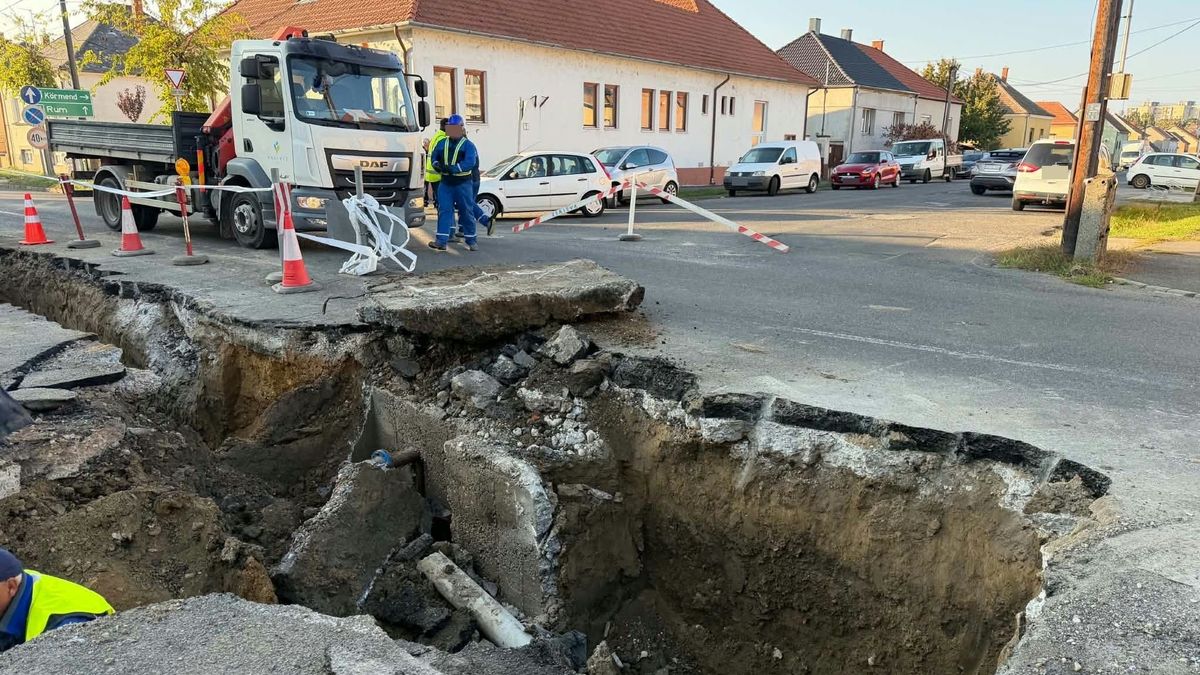 Csőtörés Szombathelyen: akár napokig is lezárva maradhat a forgalmas kereszteződés - fotó